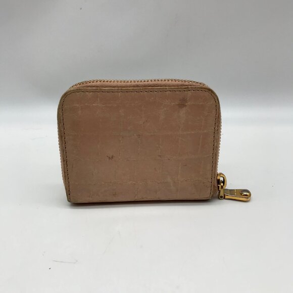 Mui Mui Beige Crocodile Print Bi-Fold Wallet - Picture 2 of 11